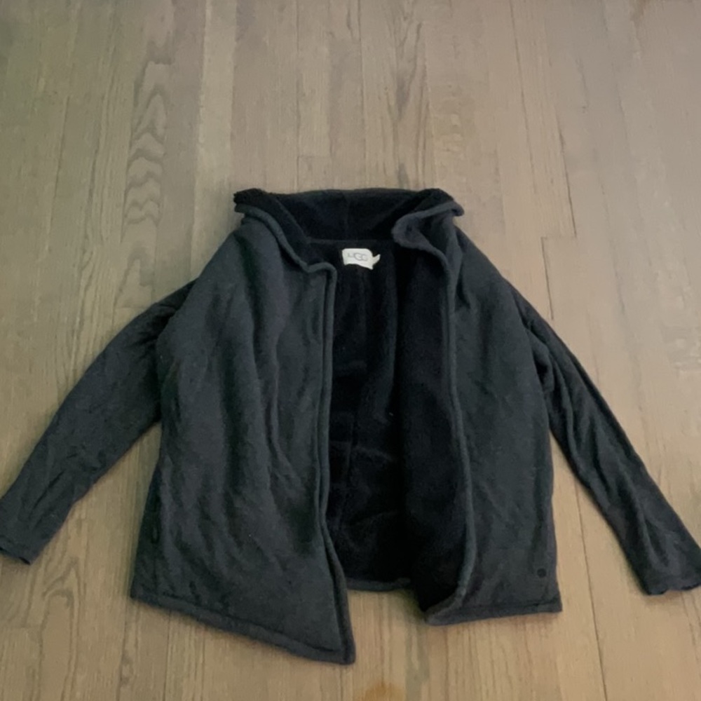 Cozy Charcoal Gray Hooded Cardigan